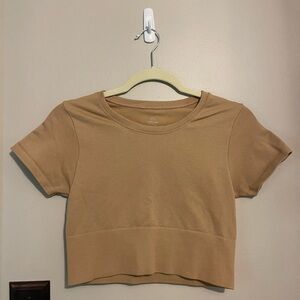 Tan aerie seamless cropped T-Shirt